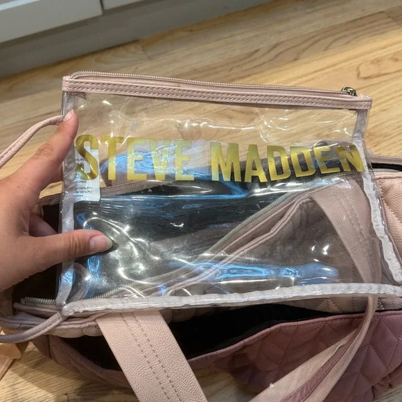 Steve Madden Diaper Bag Quilted Blush Pink - Picture 8 of 15